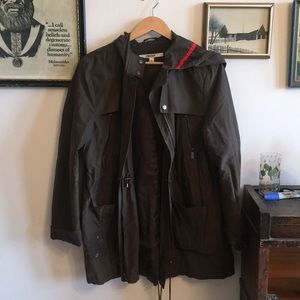 DKNY rain coat XL, deep olive green stylish fit